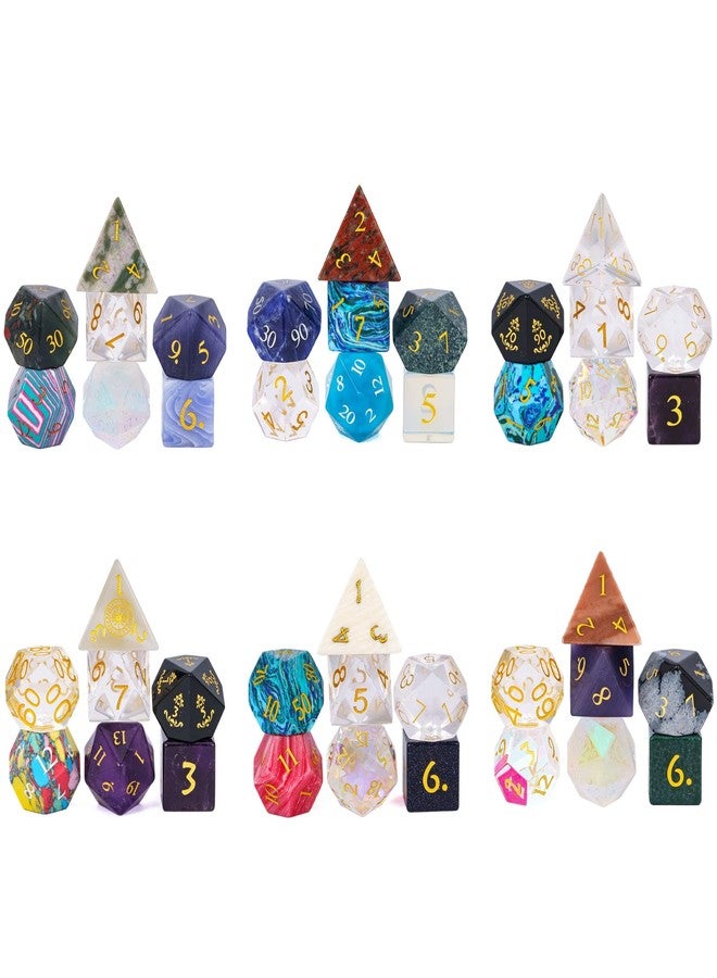 UDIXI Stone DND Dice Set, 7PCS Gemstone Dice with Gift Case Glass D&D Polyhedral for Role Playing Game and Other Tabletop Games - Image 4